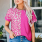 Leopard Two-Tone Round Neck Tee