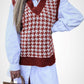 Houndstooth Pattern Sweater Vest