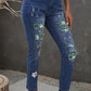 Floral Patch High-Rise Jeans