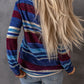 Striped Cowl Neck Tunic Sweatshirt