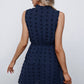 Swiss Dot Tie-Neck Sleeveless Dress