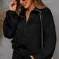 Half-Zip Lantern Sleeve Sweater