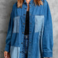 Color Block Snap Denim Jacket