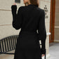 Lantern Sleeve Rib-Knit Open Front Longline Cardigan