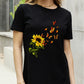 Simply Love Full Size Sunflower Butterfly Graphic Cotton Tee