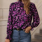 Floral Smocked Frill Neck Blouse