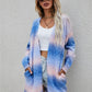 Multicolored Gradient Open Front Longline Cardigan