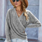 V Neck Wrap Front Knitted Top
