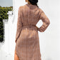 Ditsy Leopard Button Though Belt Dress