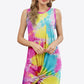 Tie-Dye Twisted Round Neck Sleeveless Dress