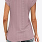 Eyelet Contrast V-Neck Tee