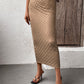 Textured High-Waist Midi Skirt