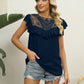 Spliced Lace Ruffled Blouse