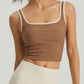 Contrast Square Neck Cropped Sports Tank