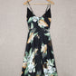 Floral Tied Cutout Split Spaghetti Strap Dress