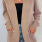 Ribbed Trim Longline Cardigan with Pockets