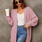 Warm Fall Mixed Knit Open Front Longline Cardigan
