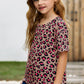 Girls Leopard Dropped Shoulder Tee