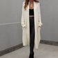 Waffle Knit Open Front Duster Cardigan With Pockets