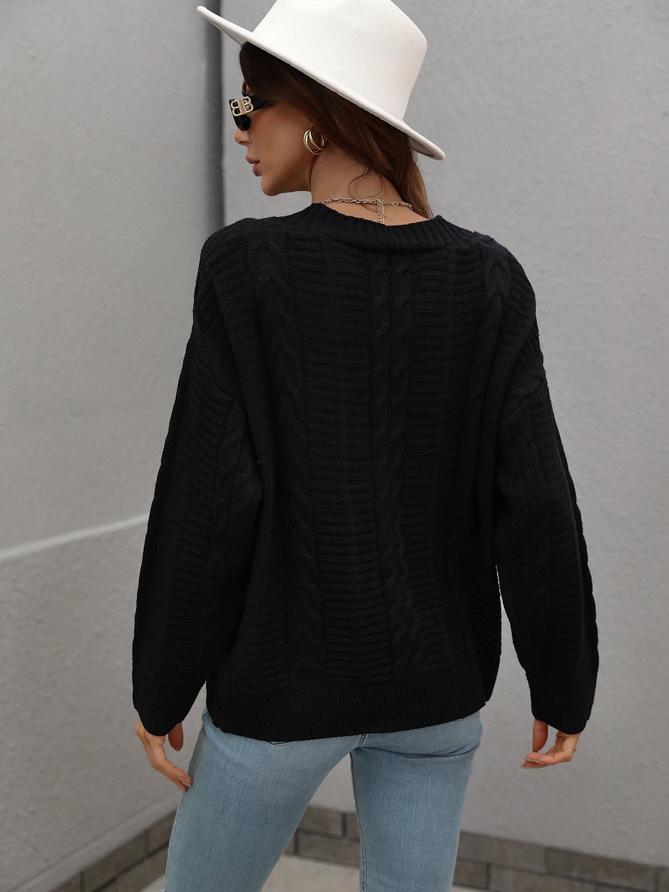 Cable-Knit Button Front Cardigan