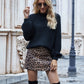 Openwork Chunky Knit Lantern Sleeve Sweater