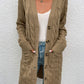 Cable-Knit Button Down Longline Cardigan with Pockets