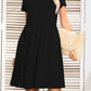 Crisscross Round Neck Short Sleeves Mini Dress