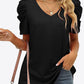V-Neck Puff Sleeve Tee