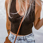 Button Front Rib-Knit Cropped Knit Tank