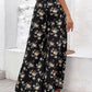 Floral Side Slit Wide Leg Pants