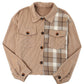 Plaid Corduroy Dropped Shoulder Jacket