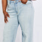 Judy Blue Full Size Cameron High Waist Destroyed Hem Straight Jeans