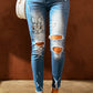Easter Distressed Frayed Hem Jeans