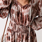 Tie-Dye Smocked Waist Balloon Sleeve Dress