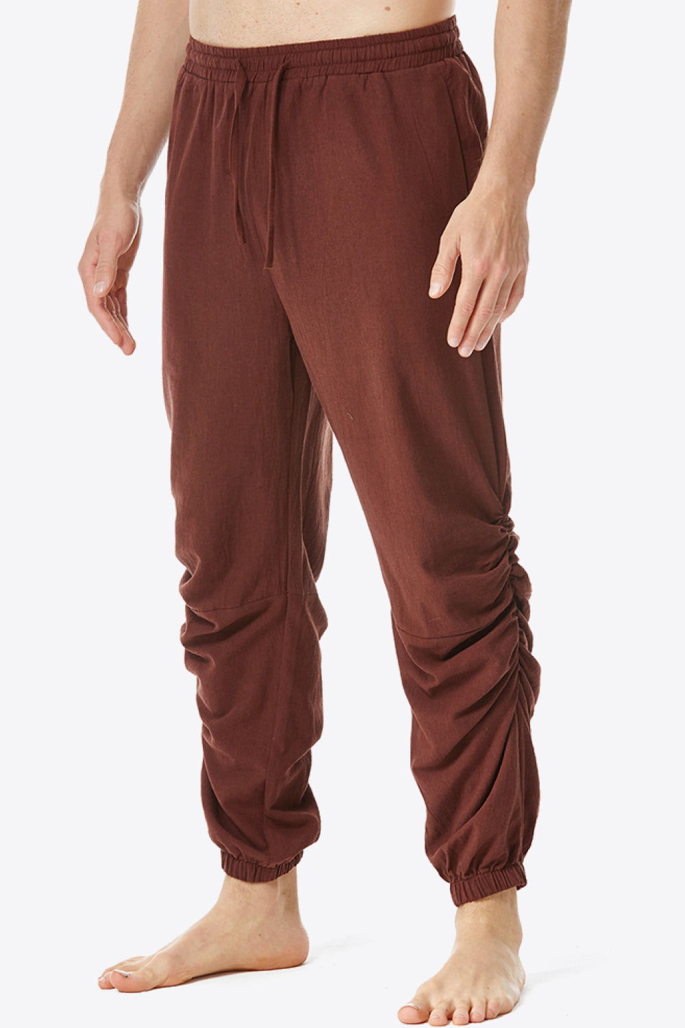 Full Size Ruched Drawstring Waist Pants