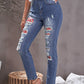 Leopard Patch Ankle-Length Jeans