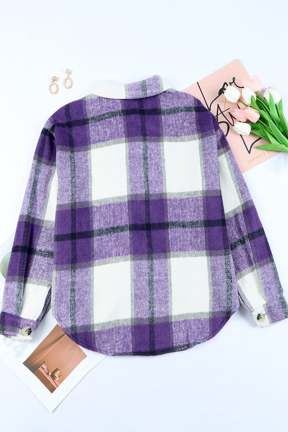 Plaid Brushed Button-Up Shacket