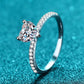 1 Carat Moissanite Heart Side Stone Ring