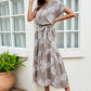 Printed Drawstring Maxi Dress