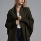 Dolman Sleeve Open Front Ribbed Trim Longline Cardigan