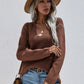 V-Neck Rib-Knit Drop Shoulder Tunic Sweater