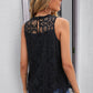 Lace Sleeveless Round Neck Top