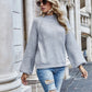 Openwork Chunky Knit Lantern Sleeve Sweater