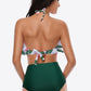 Two-Tone Ruffled Halter Neck Two-Piece Swimsuit