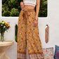 Bohemian Wide Leg Belted Pants