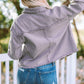 Frayed Trim Snap Down Denim Jacket