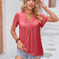 Ruched V-Neck Short Sleeve Tee