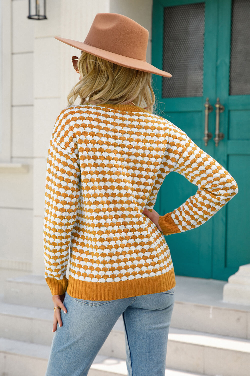 Cozy for Keeps Two-Tone Ribbed Trim Sweater