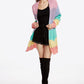 Color Block Open Front Drop Shoulder Cardigan with Pockets