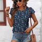 Textured Flutter Sleeve Blouse